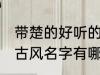带楚的好听的古风名字 带楚的好听的古风名字有哪些