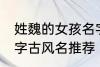 姓魏的女孩名字古风名 姓魏的女孩名字古风名推荐