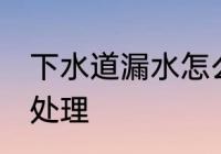下水道漏水怎么处理 下水道漏水如何处理