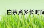 白茶煮多长时间 煮多长时间白茶
