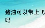 猪油可以带上飞机吗 猪油能带上飞机吗